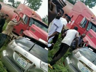 According to the source, a Lexus along Gboko t